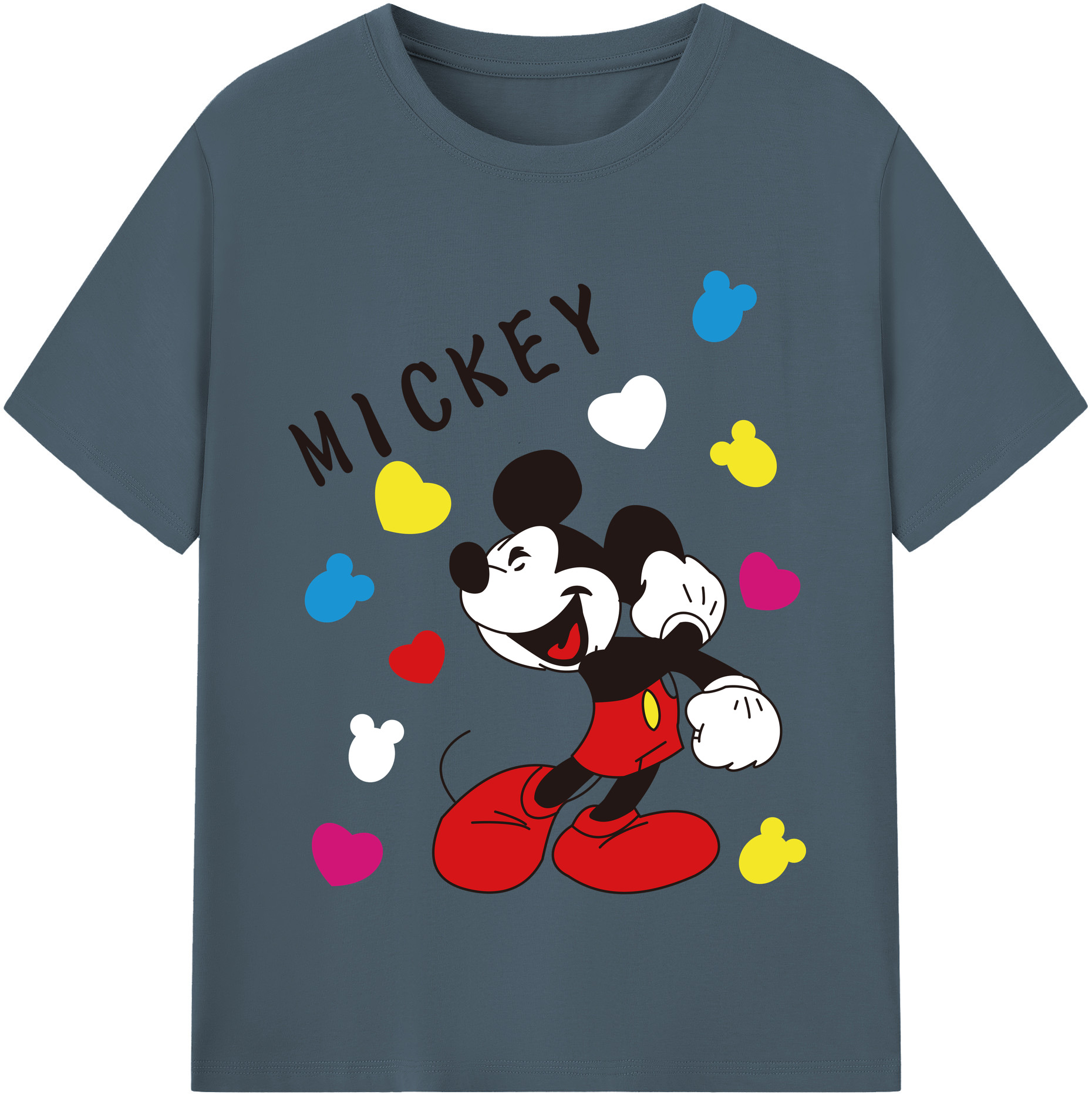 （画像用） ミッキーマウス Mickey Mouse 綿100％半袖Tシャツ（フロントプリント）